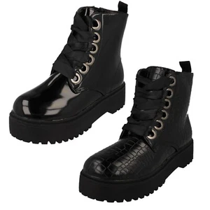 Damen Spot On Plateau Stiefeletten - Bild 1 von 19