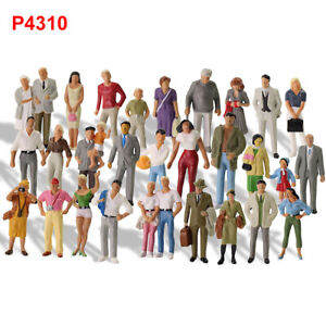 30pcs Different Poses Model Train 1:43 O Scale Standing Painted Figures People