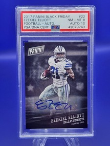 2017 Panini Black Friday Ezekiel Elliot Rookie Card Autograph #22 PSA NM-MT 8 
