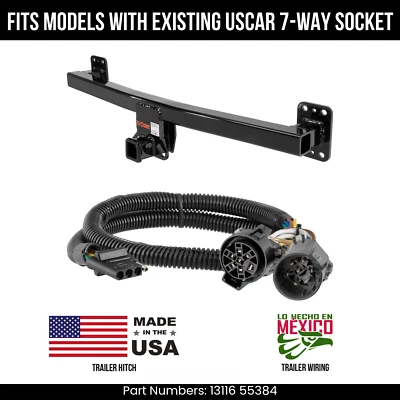 Сцепное устройство для прицепа 11-17 VW Touareg с 4-контактной проводкой подходит с вилкой USCAR Curt 7,5 К - Изображение 1 из 4
