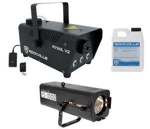 American DJ FS-1000 Followspot Light with 575 Watt Bulb/Hanging Bracket+Fogger - Picture 1 of 12