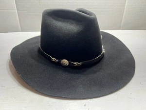 Cappello da cowboy Bailey Tucson in feltro di lana nero taglia 7 1/8 foderato in raso - Foto 1 di 15