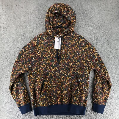 Nike Hoodie Sweatshirt Club Fleece Pullover FQ6148-410 Navy Floral Men's S - Image 1 of 4
