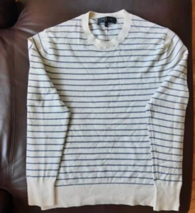 Mens Rag & Bone Harlow Striped Wool and Cashmere Blend Sweater Size Large - Picture 1 of 5