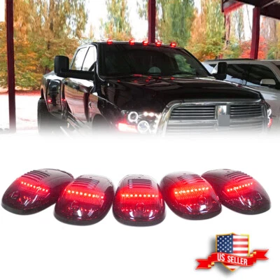 Conjuntos de luces marcadoras de techo de cabina LED rojas de 5 piezas para Dodge GMC Chevy SUV universal Foto 1 de 4