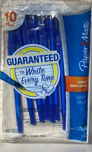 Paper Mate Write Bros Ballpoint Pens, Medium 10 Count (Pack of 1), Blue - Picture 1 of 2