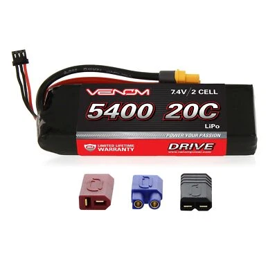 Venom LiPo Battery : Traxxas Slash 1:10 20C 7.4V 5400mAh 2S with UNI Plug - Image 1 of 3