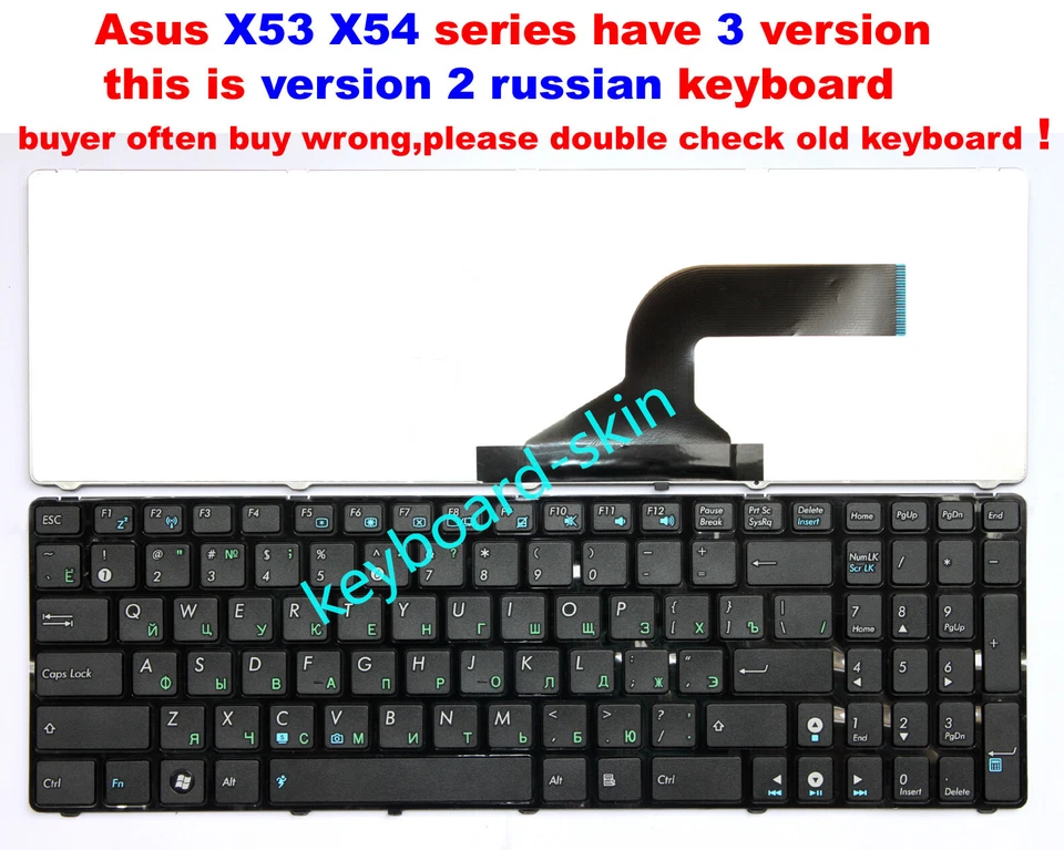 NUEVO para teclado ASUS X54B X54C X54X K54C X54L X53B X53E X53E-XR1 RU/Ruso Foto 1 de 3
