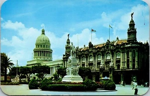 Vintage Habana Kuba Kapitol Gallego Zentrum Havanna alte Chrom Ansicht Postkarte - Bild 1 von 2