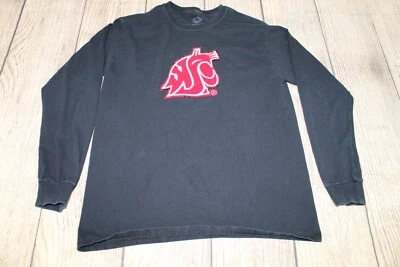 Camiseta Washington State Cougars WSU Negra Manga Larga Logo Juvenil XL Foto 1 de 4