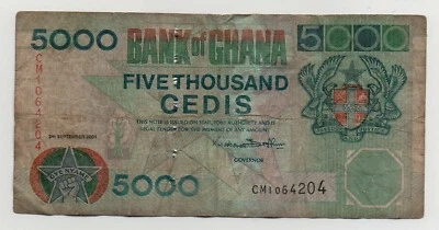 GHANA 5000 CEDIS 2001 PICK 34F LOOK SCANS - Image 1 of 2