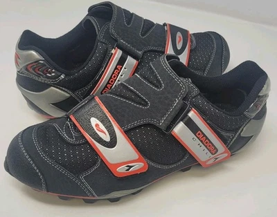 Diadora Chili Cycling Shoes Mens 8 EU 41 Womens 9.5 Black Red Bicycle Shoes Bike - Image 1 of 4