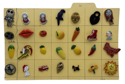 Lot of 28 Assorted Buttons Enamel Metal Nightmare Before Christmas - Image 1 of 4