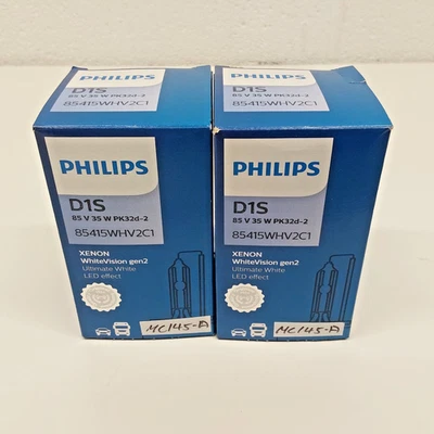 Pre-installed Philips D1S 5000K WhiteVision gen2 HID Xenon Headlight Bulbs 2X - Image 1 of 4