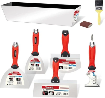 Kit de herramientas manuales para paneles de yeso, juego de cuchillos de masilla de acero inoxidable Foto 1 de 4