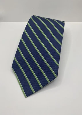 Corbata para hombre J Crew Repp rayas verde marino - 100 % seda hecha a mano en Italia Foto 1 de 4