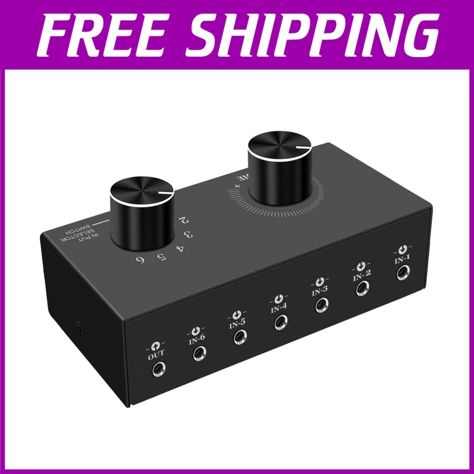 6-Way Audio Switcher, 3.5mm Stereo Plug & Play - Image 1 of 4