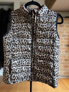 Girl's GAP Kids Upcycled Lightweight Puffer Vest Cheetah Size XL - Picture 1 of 5