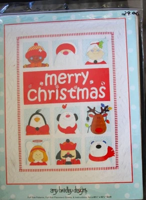 NEW Amy Bradley Happy Holidays Quilt Patterns Snowmen Penguins Angel Santa - Image 1 of 2