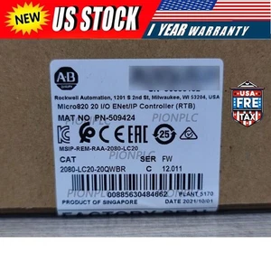AB 2080-LC20-20QWBR Micro820 20 I/O ENet/IP Controller New Sealed In Box - Picture 1 of 3