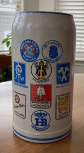 Vintage Münchner Bierstein, Steinzeug, feat diverse Brauereien inkl. Paulaner, 1L - Bild 1 von 2