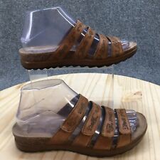 Dansko Sandals Womens 37 Paulina Slide Brown Leather Open Toe Casual 1552797900