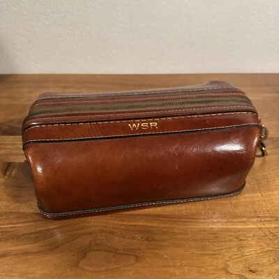 Vintage UTILI-KIT by Bosca Leather Travel Toiletry Shave Kit USA NICE! $295! - Image 1 of 4