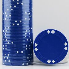 100 x Blue Double Suit, 12g ABS Blank Recess Custom Poker Chips - END OF LINE