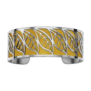 Bracelet Acier Manchette Motif Feuillage Jaune - Réf. 03169.129326J - Bild 1 von 1