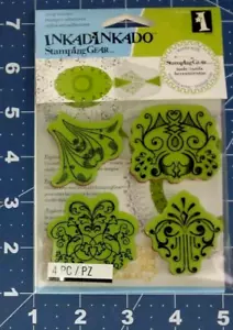 Inkadinkado Antiquity 65-32062 Set of 4 Stamping Gear Cling Stamps - Picture 1 of 2