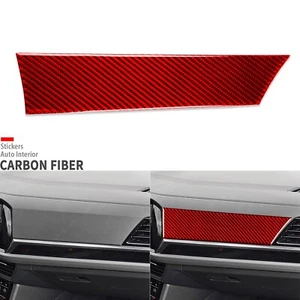Red Carbon Fiber Co-pilot Dashboard Panel Cover Trim For VW Jetta MK7 2019-2023 - Picture 1 of 16