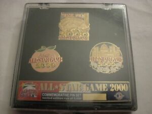 RARE OLD 2000 MLB BASEBALL ALL STAR GAME ATLANTA BOXED SET 3 PIN BADGES