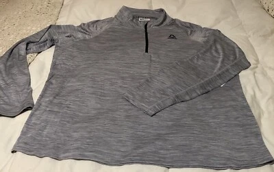 Reebok 3X Slim Fit Manga Larga 1/4 Cremallera Agujero para el Pulgar Etiqueta Reflectante en la Espalda  Foto 1 de 4