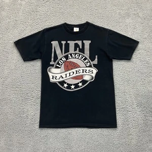 Vintage NFL Los Angeles Raiders T-Shirt Mens Medium Faded Black 90s VTG USA Made - Picture 1 of 9