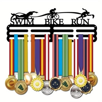 1set Triathlon Medal Hanger Display Competition Medal Holder Frame Iron Medal — 第 1/4 张图片