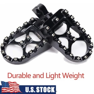 CNC Wide Fat Foot Pegs MX Style Footpegs Fit For Harley Dyna Sportster Bobber - Picture 1 of 13