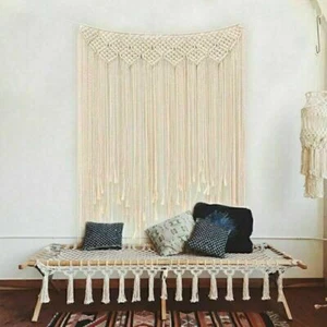 Makramee Wandbehang Tapisserie Wandteppich Vorhang Tapestry Boho Hochzeit Deko - Bild 1 von 12
