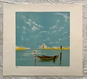 VINTAGE SEASCAPE NAUTICAL ART PRINT HAND SIGNED LIMITED EDITION BY ANTONIO FALCO - Picture 1 of 3