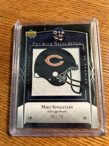 2007 UD Premier Stitchings football Mike Singletary 46/75 Chicago Bears HOF - Picture 1 of 2