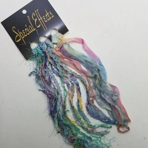 Embroidery Embellishment Set 7mm Ribbon & Braid Trim & Eyelash Blue Green Pink - Picture 1 of 3