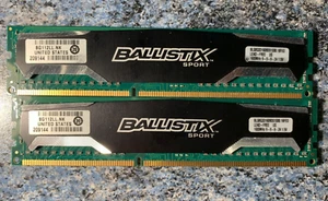 ✅ CL9, Crucial DDR3-1600MHz 16GB =2x 8GB PC3-12800 Ballistix Sport Memory RAM - Picture 1 of 11
