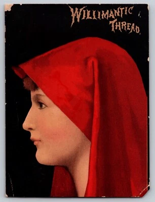 Willimantic Thread & Sewing Machine - Women with a read headdress (3x4 inches) - Image 1 of 2