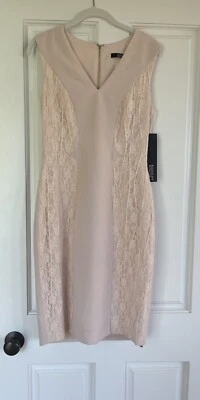 Badgley Mischka Pink/Blush Lace Sleeveless Dress 4 NWT 330 New - Image 1 of 4
