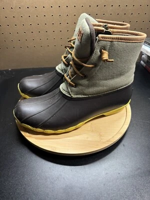 Botas Sperry Pato Agua Salada Impermeables Verde Oliva/Taupe POP Suela Talla 10** Foto 1 de 4