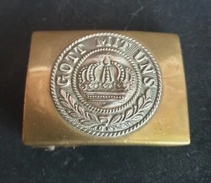 WW1 German Infantryman's Imperial 'Gott Mit Uns' Bi-Metal Belt Buckle from Ypres - Picture 1 of 10