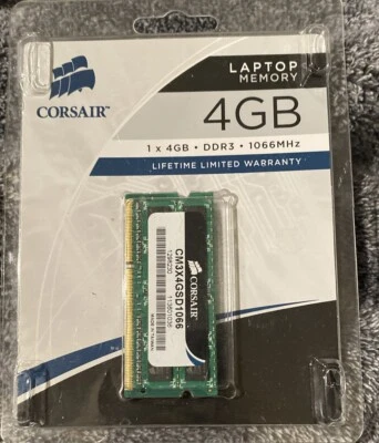 4GB DDR3 1066MHz Laptop Memory Corsair CM3X4GSD1066 Brand New - Image 1 of 4