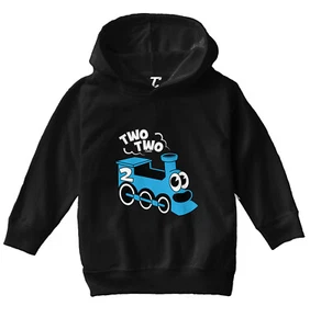 Two Two Train - Choo Choo 2 Year Old Second Birthday Toddler/Youth Hoodie - Picture 1 of 12
