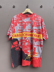 Vintage  94 - 95 Michael Schumacher T-shirt OVP all over print F1 Formula 1 Mick