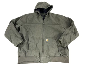Carhartt Jacket Quilt Lined Mens 3XL J130 Moss Army Green Active Excellent - Picture 1 of 13