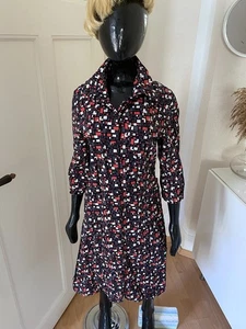 Retro A-LINIE 50s Mid Century Kleid Hemdblusenkleid Atomic Konfetti Baumwolle - Bild 1 von 5